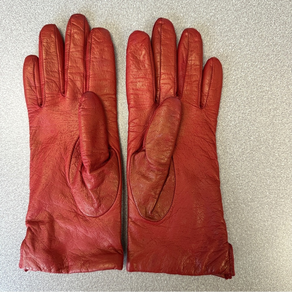 Fownes Red Leather Gloves
